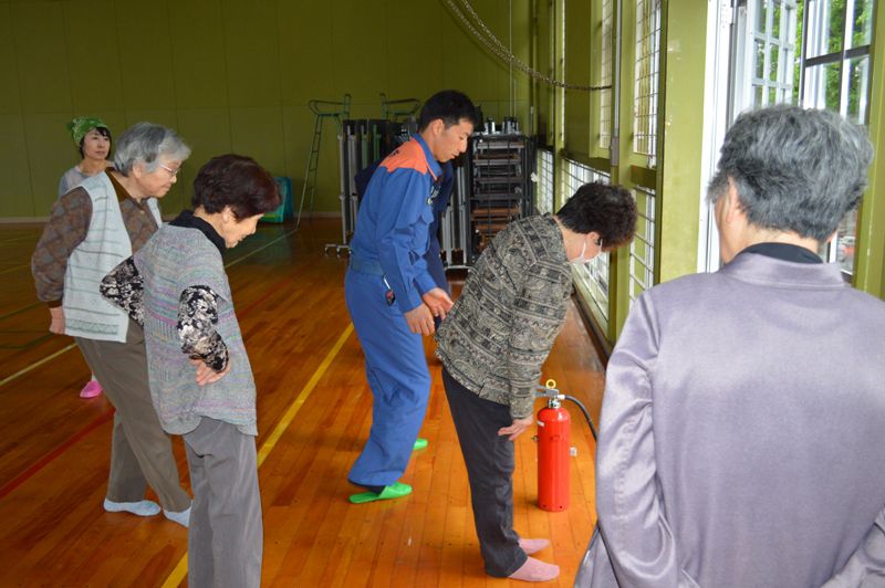 いきいき教室開級式or避難訓練、おまわりさんの講話
