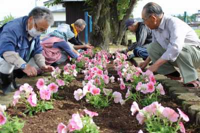 地域を彩る春の手しごと～昭和公民館で花植え作業を実施～