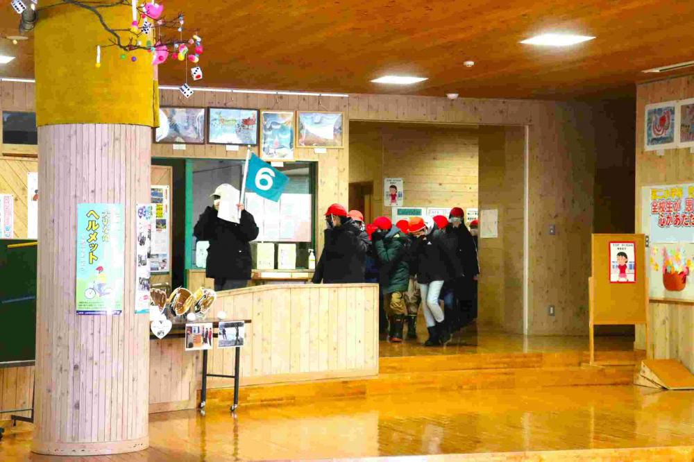 冬の避難訓練