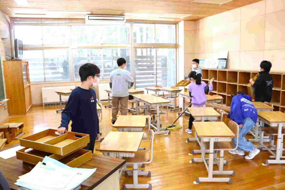 さすが高学年 入学式準備