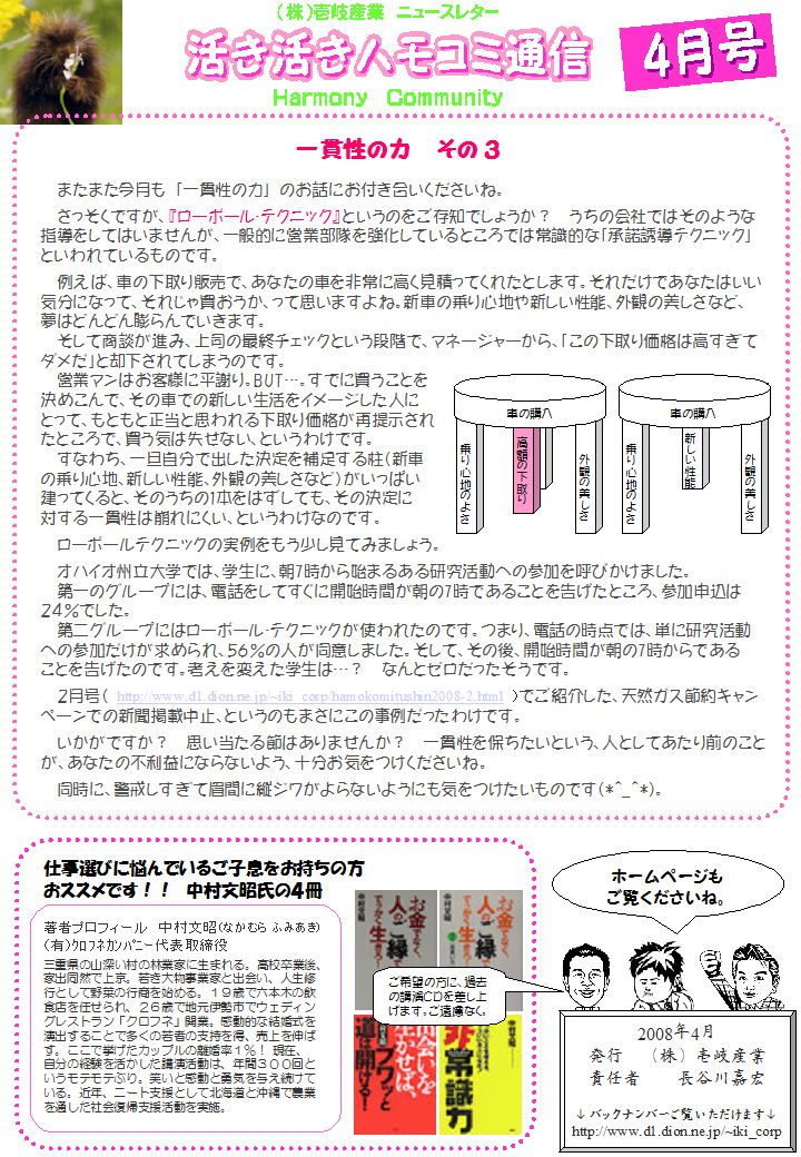 ハモコミ通信2008年4月号