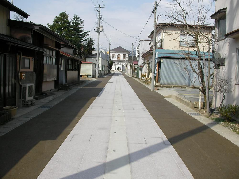 長井市大町　石畳工事。