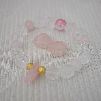 水晶＋ローズクォーツのブレスレット