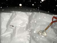 雪の中で