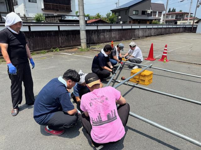 ほたるまつりイベントステージ準備