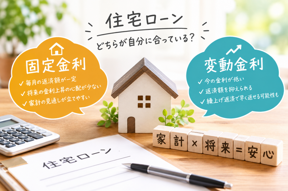 固定金利と変動金利、どちらが自分の家計・考え方に合っているかを考える