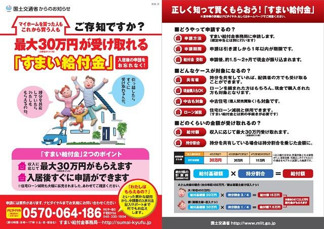 お忘れないですか？住まい給付金制度