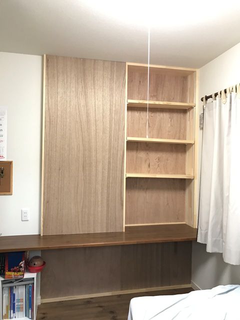 子供室の間仕切り＆本棚工事