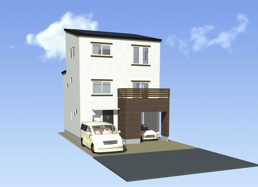 7/21(土)7/22(日)　完成内覧会『広いプライベートバルコニーの木造３階建て住宅』 天童市糠塚　