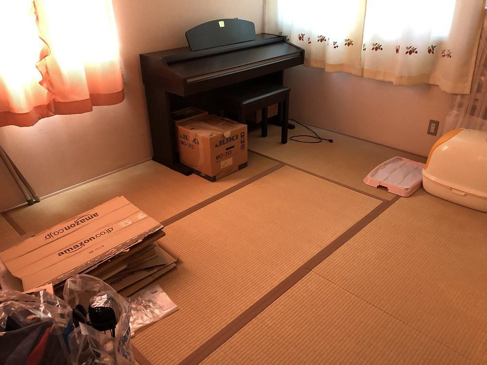 重いピアノ設置に伴うフローリング工事