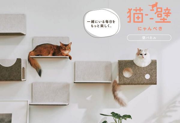 磁石で好きな位置に付けられる「猫壁」（にゃんぺき）