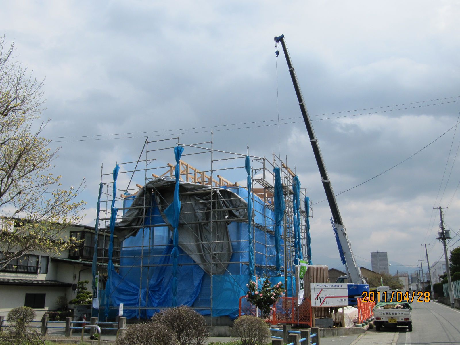 【新築住宅】 山形市あかねケ丘 T様邸 建て方