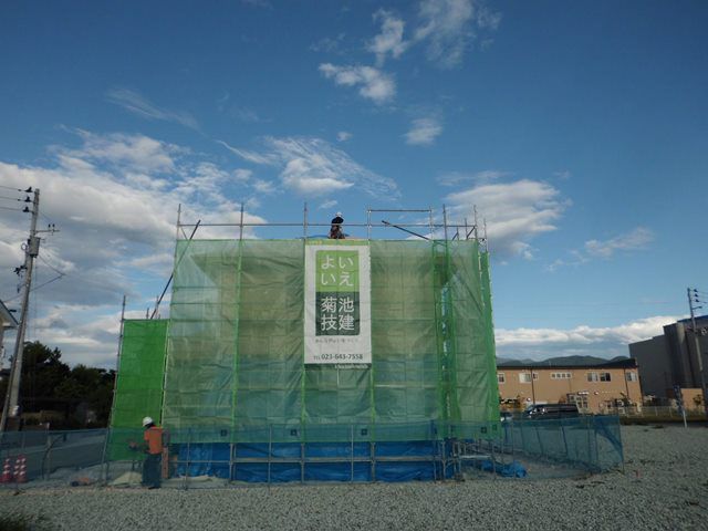 【新築住宅】山形市嶋北O様邸　土台敷き・建て方