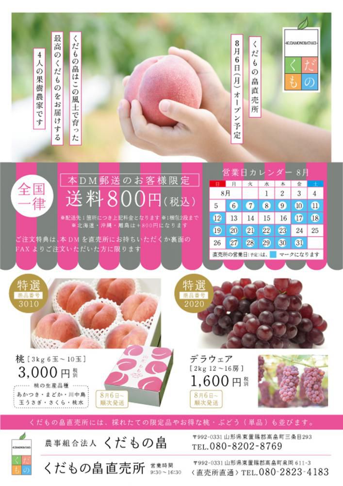 くだもの畠DM　2018年8月号