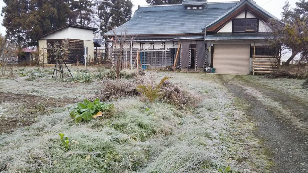 今朝は米沢市内霜