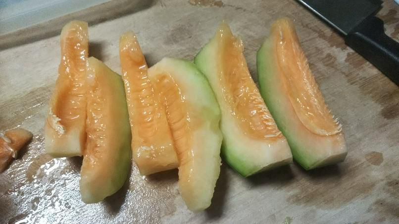 我が家の菜園、最後のメロン