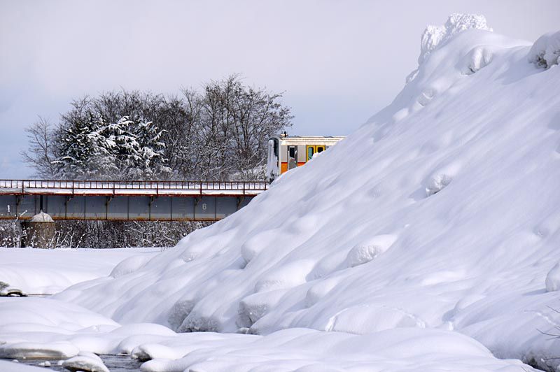 米沢の雪捨て場