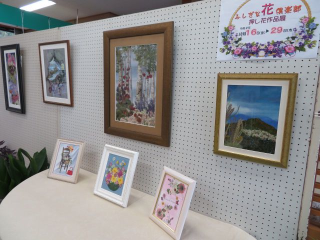 押し花作品展、開催中♪