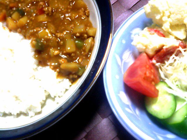 簡単カレーを作る。