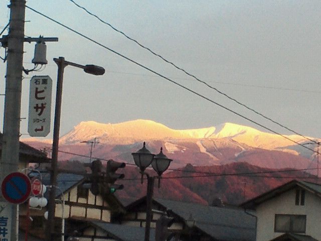 夕焼けの蔵王