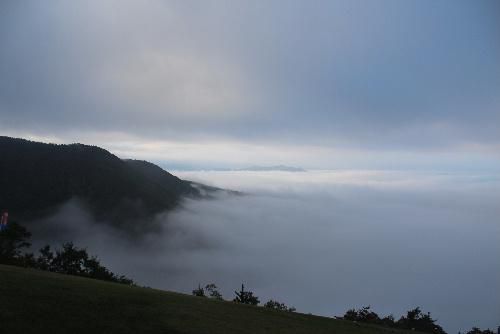 天気予報は晴　霧が深く立ち込める早朝　きれいな雲海が見れる？
