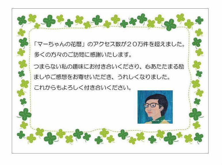 アクセス数が２０万件達成です 　絵は５０年前の私を描いた生徒作品です