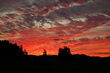 まっ赤、夕焼け