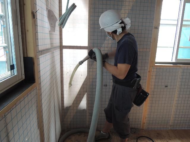 東根市 ＡＨ様邸新築工事 16 壁断熱工事  『ﾃｸﾉｽﾄﾗｸﾁｬｰで建てる長期優良住宅』　