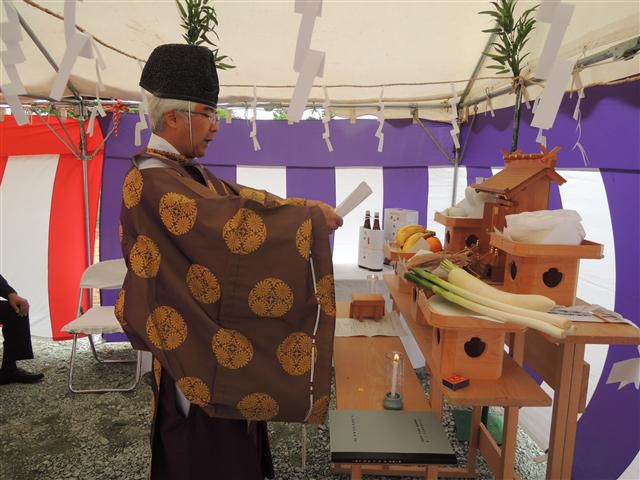 白鷹町 ＡＫ様邸新築工事 04 地鎮祭  『ﾃｸﾉｽﾄﾗｸﾁｬｰで建てる長期優良住宅』