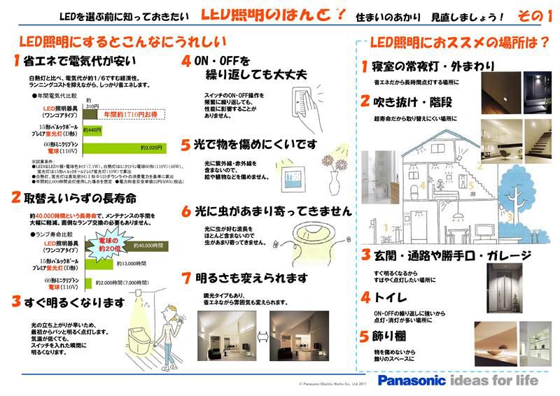 『ＬＥＤ照明にするとこんなにうれしい』 