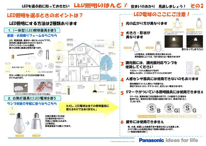 『ＬＥＤ照明を選ぶときのポイントは？』 