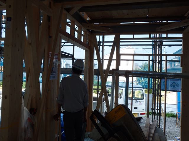 河北町 HA様邸新築工事 16 建て方Ⅱ 『ﾃｸﾉｽﾄﾗｸﾁｬｰで建てる長期優良住宅』