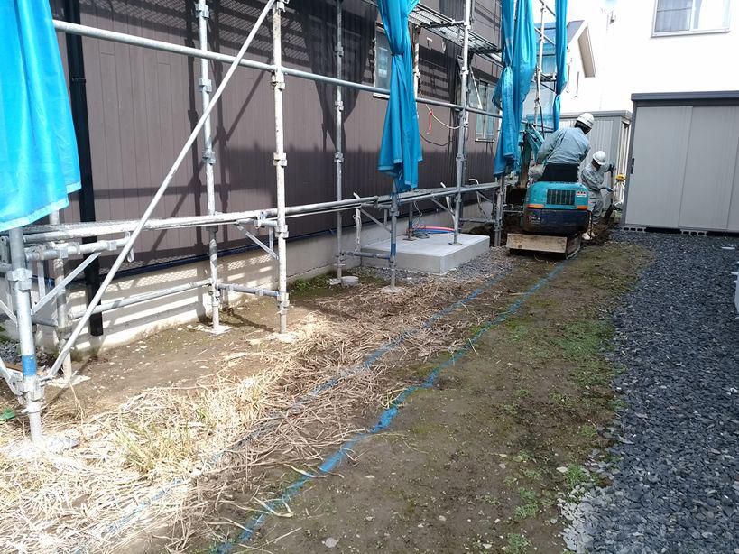 河北町 HA様邸新築工事 23　外構工事 『ﾃｸﾉｽﾄﾗｸﾁｬｰで建てる長期優良住宅』