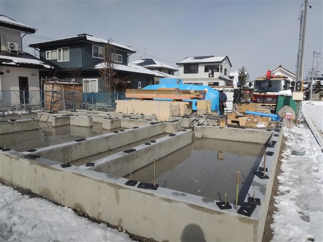 山形市 KY様邸新築工事 07 土台敷き 『ﾃｸﾉｽﾄﾗｸﾁｬｰで建てる長期優良住宅』