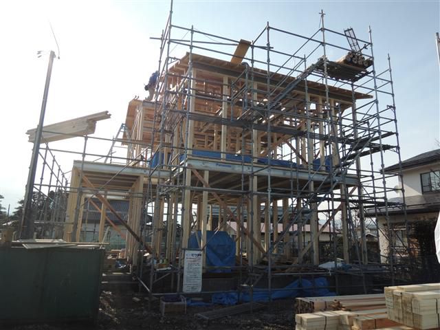山形市 KY様邸新築工事 09 軸組み建て方2日目 『ﾃｸﾉｽﾄﾗｸﾁｬｰで建てる長期優良住宅』
