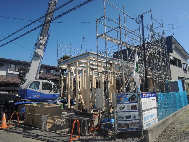 山形市 ＭＹ様邸新築工事 07 軸組み建て方１日目 『ﾃｸﾉｽﾄﾗｸﾁｬｰで建てる長期優良住宅』