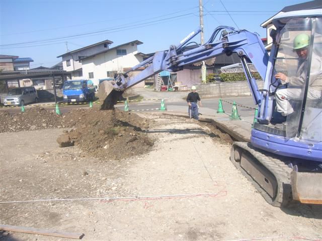 寒河江市 SK様邸新築工事 03 土留め工事 『ﾃｸﾉｽﾄﾗｸﾁｬｰで建てる長期優良住宅』