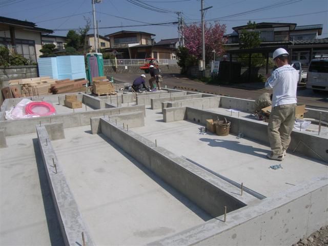 寒河江市 SK様邸新築工事 08 土台敷き 『ﾃｸﾉｽﾄﾗｸﾁｬｰで建てる長期優良住宅』