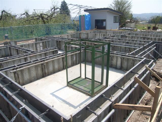 大江町 SS様邸新築工事 12 立上りｺﾝｸﾘｰﾄ打設完了 『ﾃｸﾉｽﾄﾗｸﾁｬｰで建てる長期優良住宅』