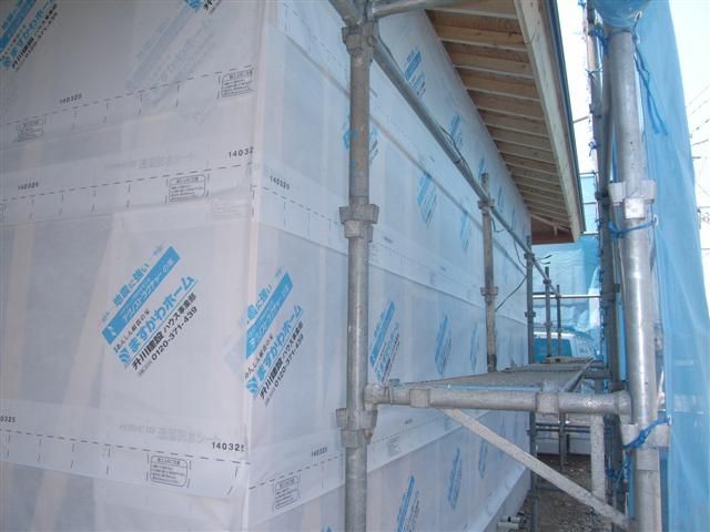 大江町 SS様邸新築工事 21 透湿防水ｼｰﾄ貼 『ﾃｸﾉｽﾄﾗｸﾁｬｰで建てる長期優良住宅』