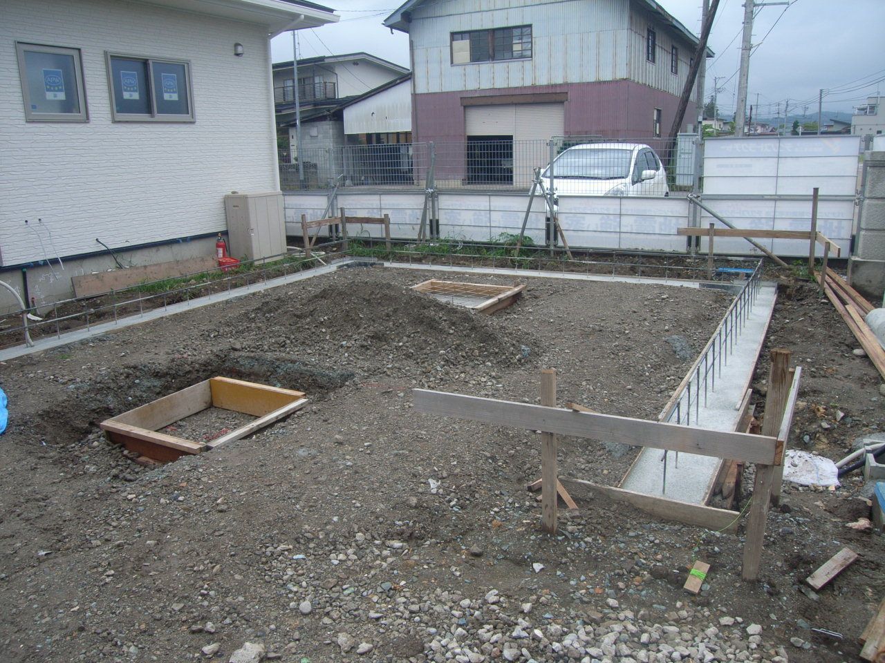 大江町 SS様邸新築工事 35 車庫ﾍﾞｰｽｺﾝ打設 『ﾃｸﾉｽﾄﾗｸﾁｬｰで建てる長期優良住宅』
