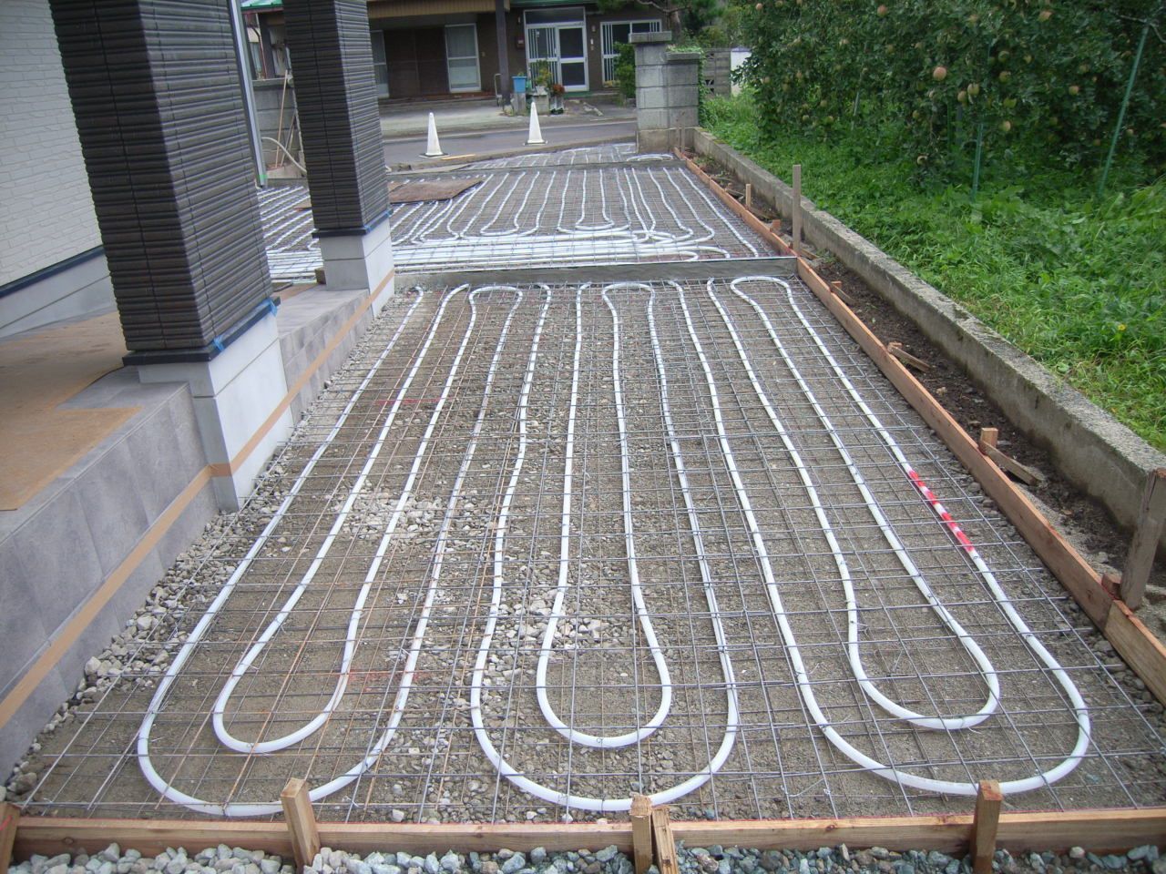 大江町 SS様邸新築工事 38 無散水消雪工事  『ﾃｸﾉｽﾄﾗｸﾁｬｰで建てる長期優良住宅』