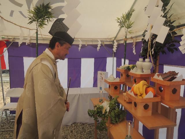 河北町 ＹＧ様邸新築工事 02 祝！ 地鎮祭  『ﾃｸﾉｽﾄﾗｸﾁｬｰで建てる長期優良住宅』