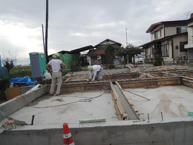 河北町 ＹＧ様邸新築工事 04 基礎ｺﾝｸﾘｰﾄ打設  『ﾃｸﾉｽﾄﾗｸﾁｬｰで建てる長期優良住宅』