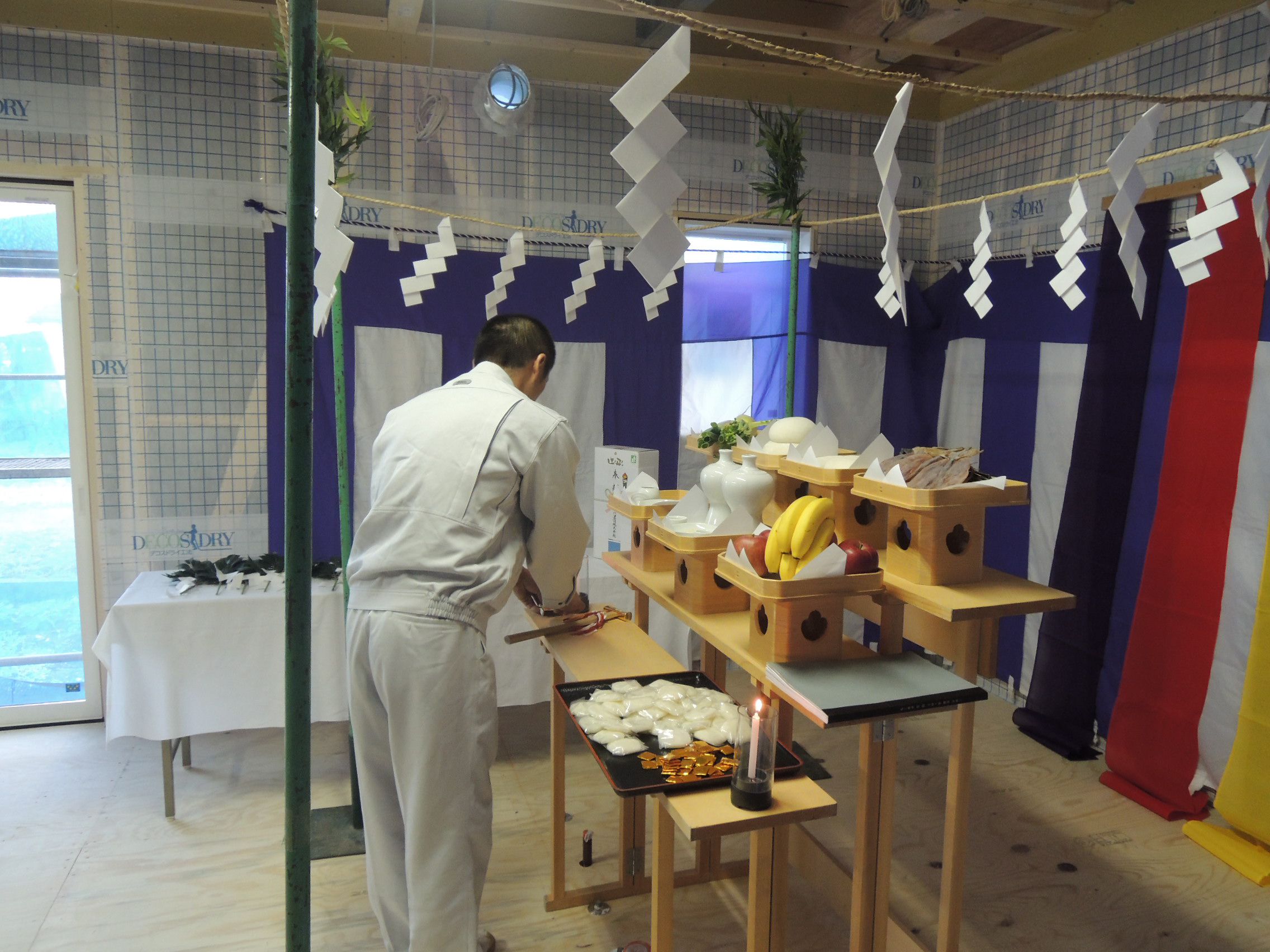 河北町 ＹＧ様邸新築工事 12 祝！上棟式 『ﾃｸﾉｽﾄﾗｸﾁｬｰで建てる長期優良住宅』