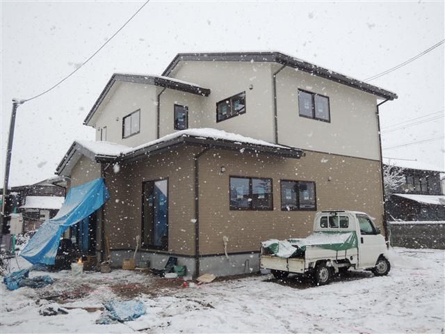 河北町 ＹＧ様邸新築工事 20 外部足場解体  『ﾃｸﾉｽﾄﾗｸﾁｬｰで建てる長期優良住宅』