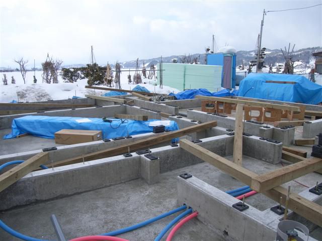 河北町 ＹＹ様邸新築工事 08 土台敷き 『ﾃｸﾉｽﾄﾗｸﾁｬｰで建てる河北町の家』
