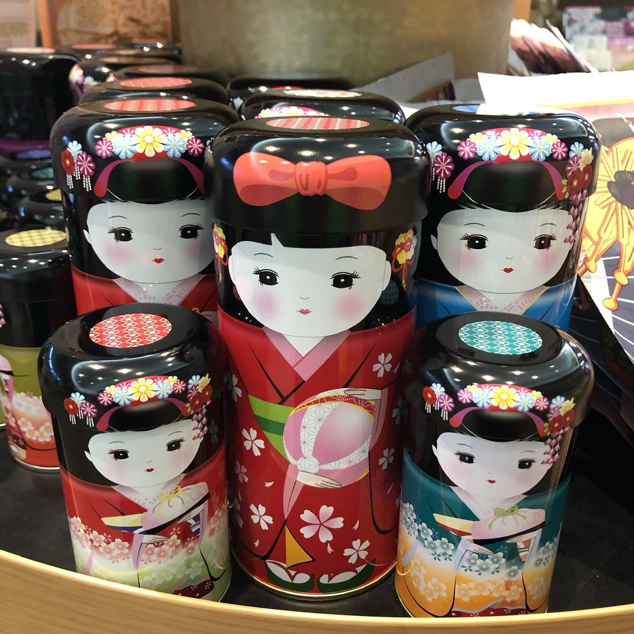 ザ　日本！　こけし　歌舞伎(？)  和柄
