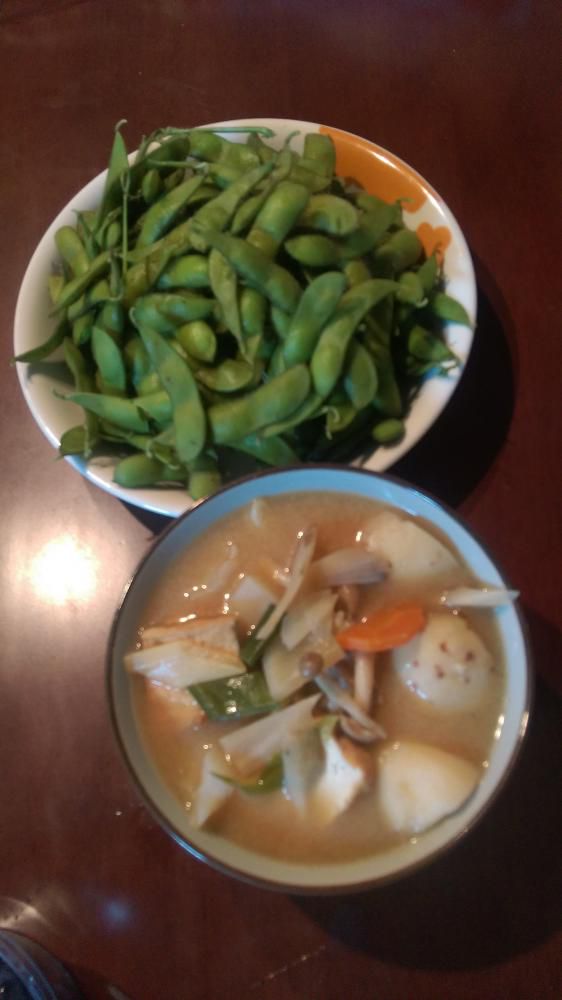 みそ味の芋煮(￣ー+￣)