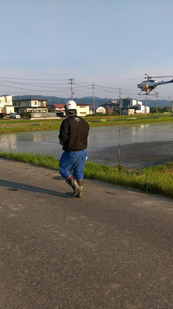 ヘリ除草剤散布！